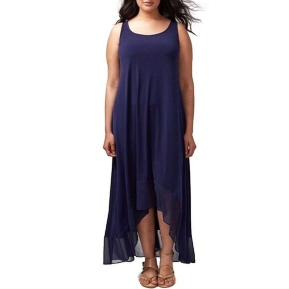 Lane Bryant Blue High-Low Maxi Summer Sundress Size 22/24 - Picture 1 of 7